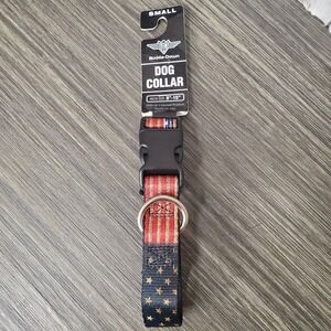 NEW Buckle-Down Plastic Clip Dog Collar -Vintage U.S. Flag -‎ Small SM 1" Wide